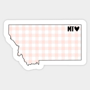 USA States: Montana (pink plaid) Sticker